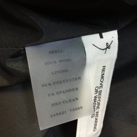 Vtg Ann Taylor Jacket Blazer 8P Womans Black Wool Double Breasted Ruffle Collar - Picture 5 of 15